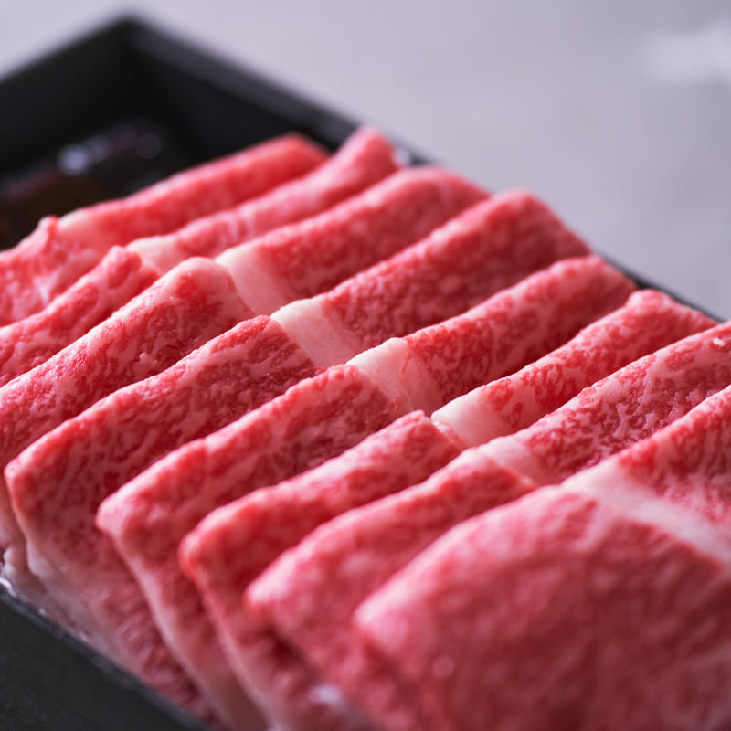しゃぶしゃぶ用:国産黒毛和牛(サーロイン)日山のぽん酢【折詰】600g アップ