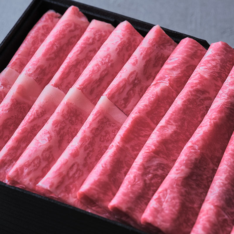 しゃぶしゃぶ用セット:国産黒毛和牛(モモ・ロース)ぽん酢+ごまだれ付き【折詰】合計800g_03
