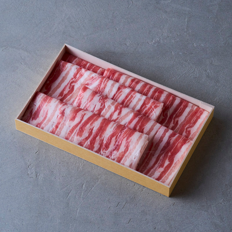 豚バラ1201ページ しゃぶしゃぶ用：国産豚（バラ）【折詰】600g | 日山オンライン