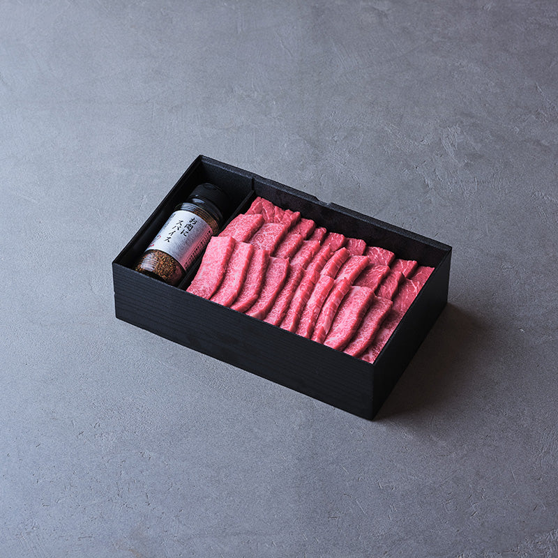 焼肉用：国産黒毛和牛（モモ・バラカルビ）スパイス付き【折詰】600g