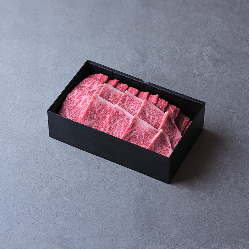 焼肉用セットB：国産黒毛和牛（モモ・ロース）【折詰】合計600g